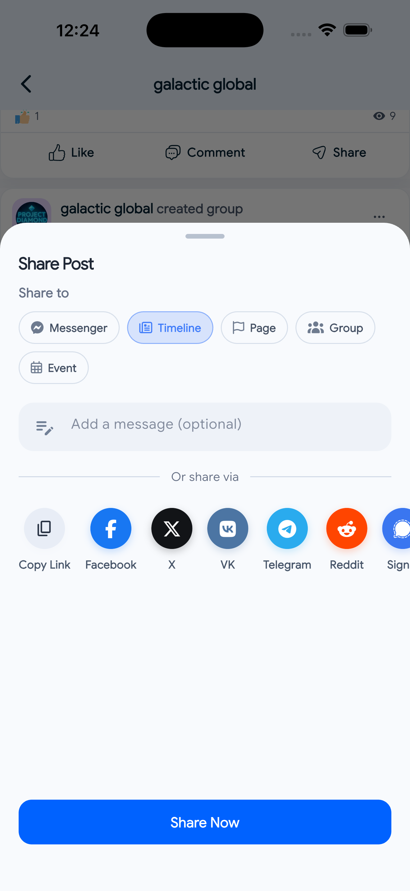 Sngine Timeline – Flutter Social Networking App (Android & iOS) mobile preview